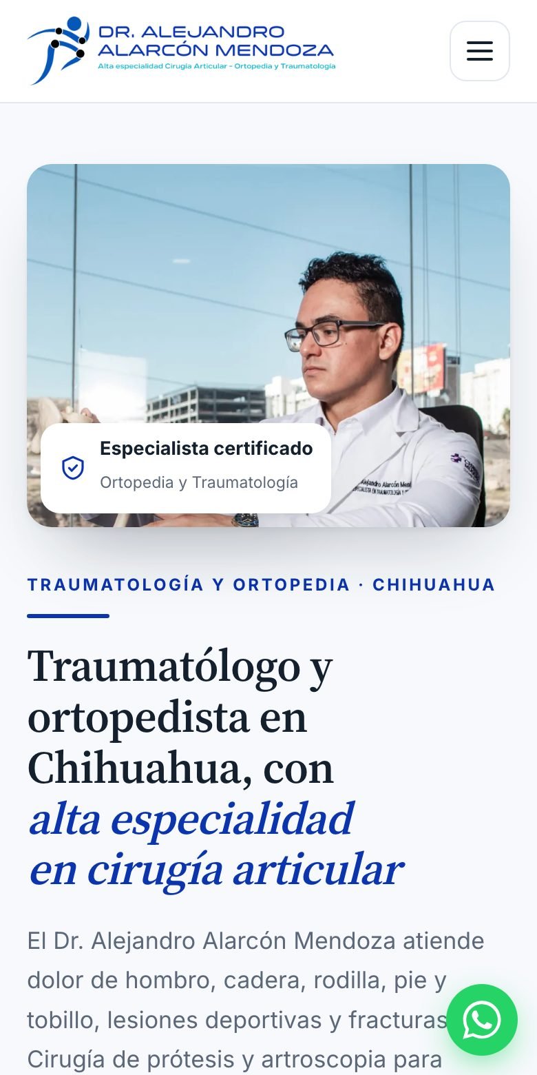Ejemplo de página web en celular