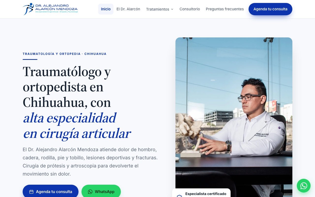Ejemplo de página web en computadora